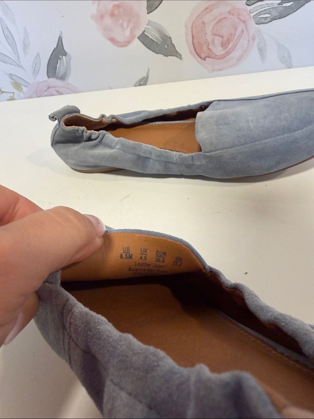 Franco Sarto Stacey Light Blue Suede Loafers - Picture 5 of 5